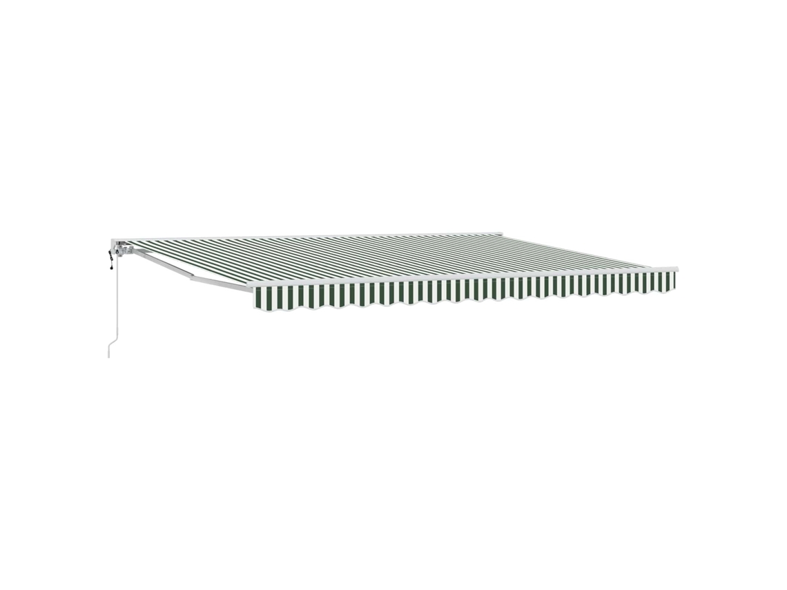 Vidaxl Toldo Retrátil Elétrico Verde E Branco 5 X 3 M