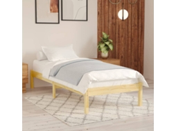 Vidaxl Estrutura de Cama Solteiro 90x190 Cm Madeira Maciça