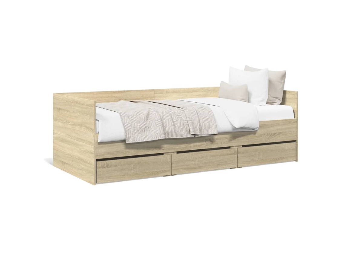 Daybed, Daybeds Vidaxl Marrom Madeira Processada (75 X 190 Cm)