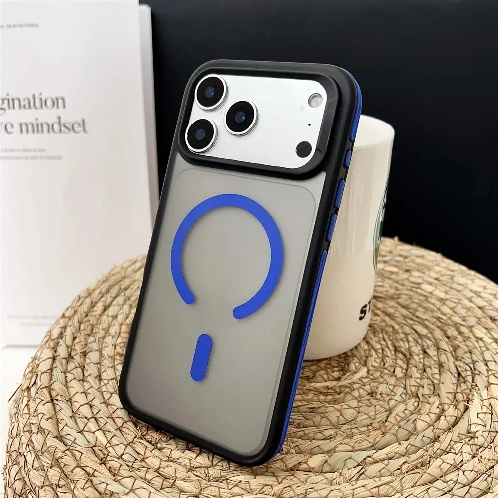 (azul, Iphone 15) Capa Elegante Com Borda, Acabamento Fosco, Magnética E Antiderrapante Compatível Com Magsafe