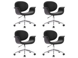 Dining Chair, Dining Chairs Vidaxl Preto Couro Artificial (n/a)