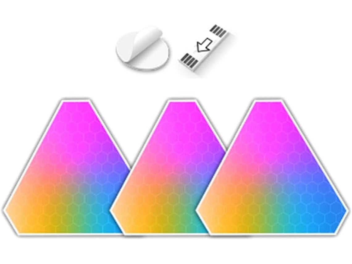 Luminária De Parede Triangular Inteligente Rgb Diy Com Led, Sincronização De Música Com Aplicativo, Gokoco