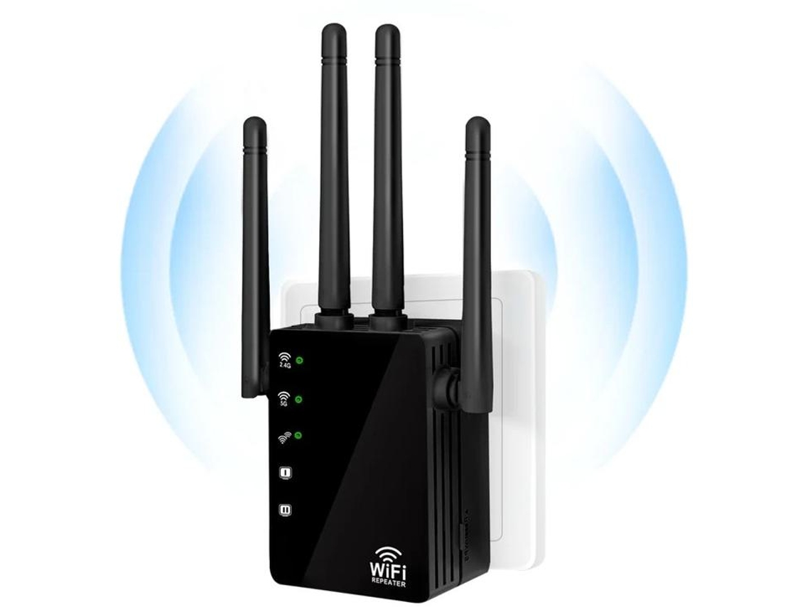 Extensor Wifi Amplificador De Sinal Extensor Wifi Até 6.000 Pés Quadrados E Mais De 50 Dispositivos Amplificador Wifi De 1200 Mbps Repeti Yizhood