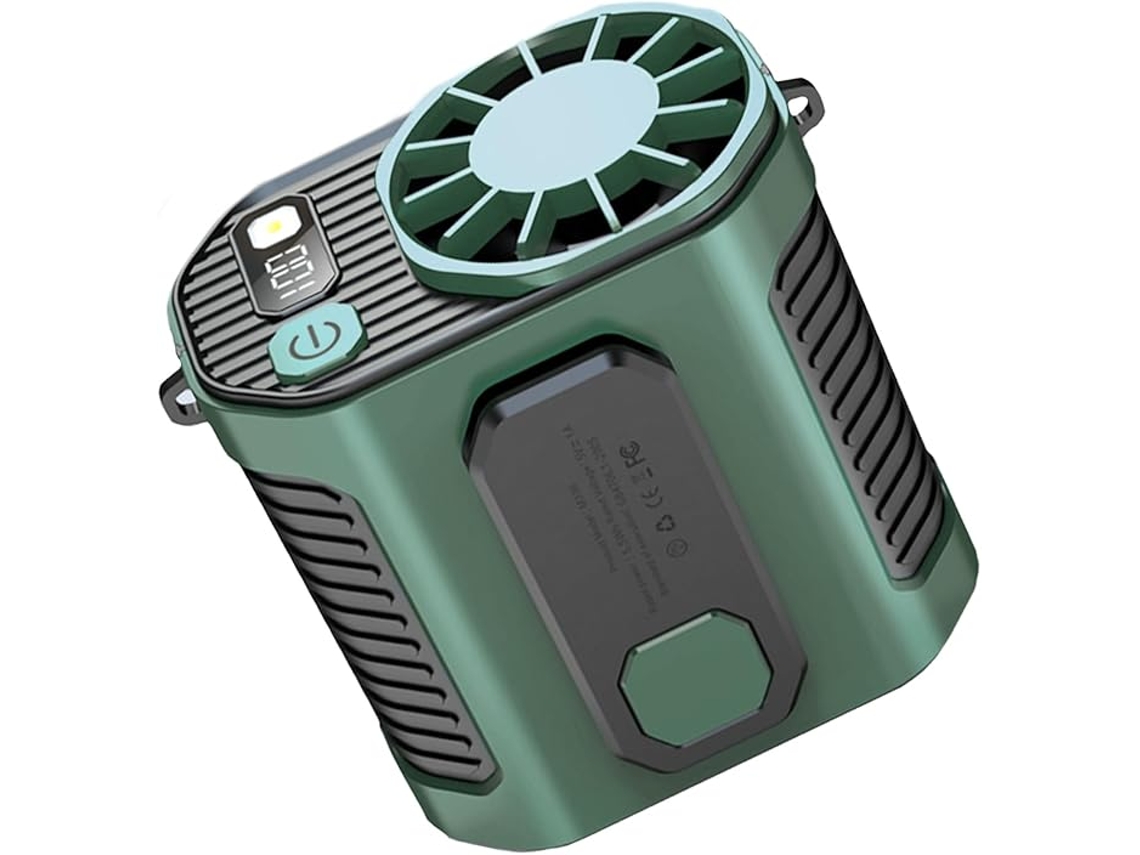Ventilador cintura 10 velocidades, lanterna LED, visor CZHHMART (verde) | CZHHMART