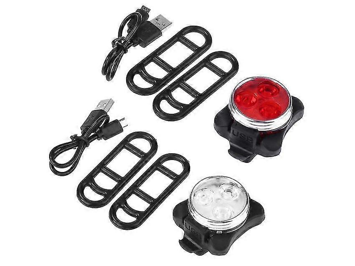 Conjunto De 2 Faróis E Lanternas Traseiras Para Bicicleta, Com 4 Modos De Iluminação, Recarregáveis via Usb, Potentes E à Prova Aquaforge