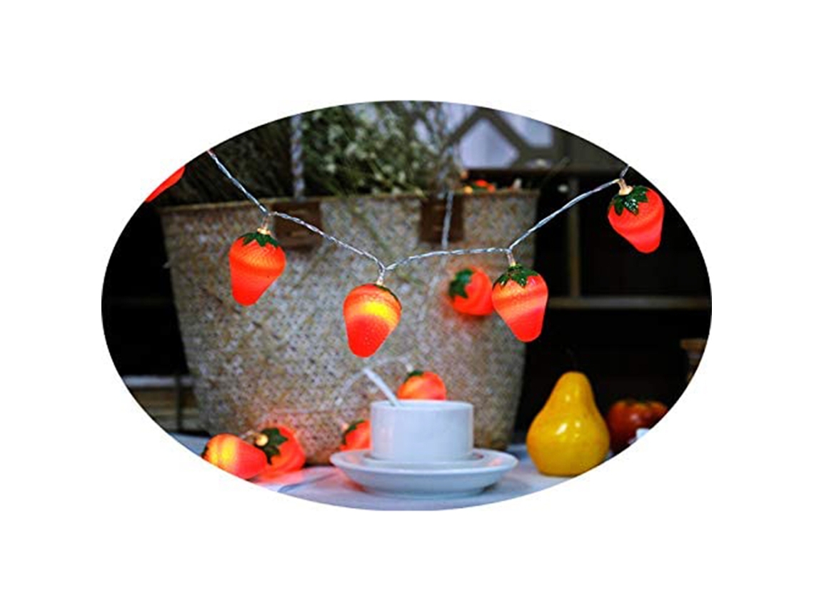 Lâmpadas De Cordão Led Em Forma De Morango Da Laxiscreed, Alimentadas Por Pilhas, Ideais Para Interior E Exterior