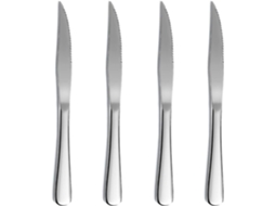 Conjunto 4 Facas De Bife Inoxidáveis Borda Serrilhada, Afiadas, Resistentes, Lavavajillas Segura E Fácil De Limpar. Igvtrade