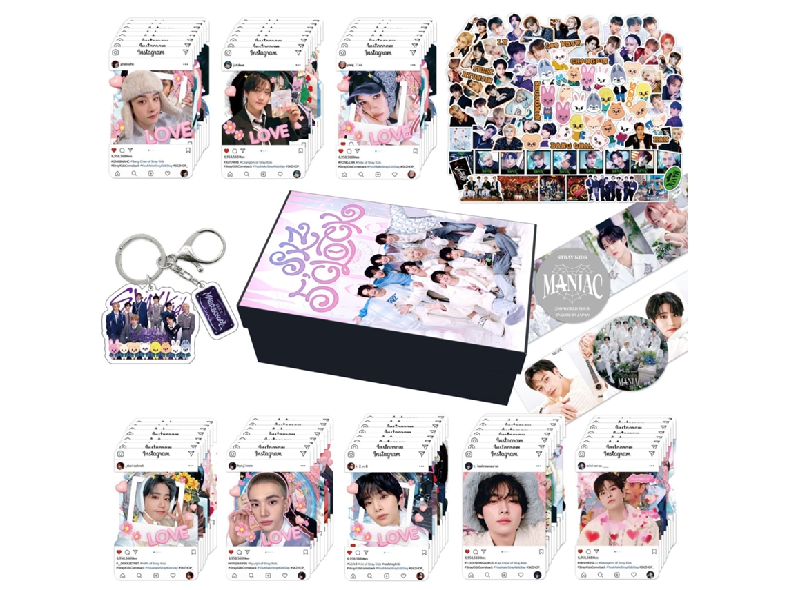 Produtos Oficiais Do Stray Kids Chaveiro, Cartão E Conjunto De Adesivos Do Hyunjin | Para Colecionadores E Stay Brilvibera