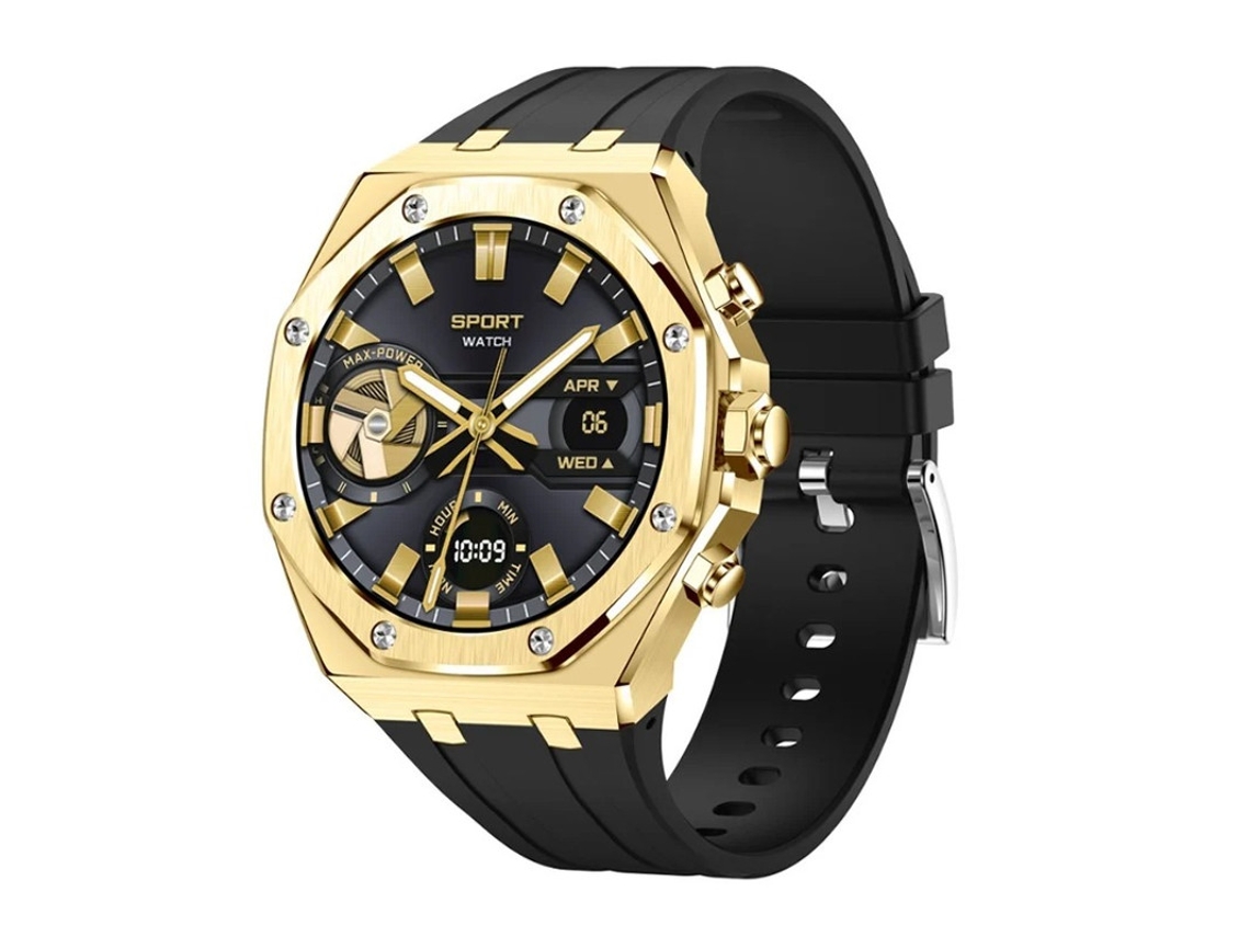 Smartwatch Empresarial Com Chamadas Bluetooth Tecido Grande Oxygênio No Sangue Sono E Monitoramento De Saúde Ouro Bestvite