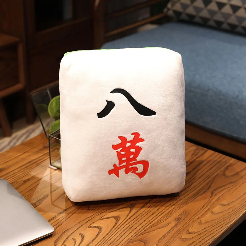 Almofada/travesseiro Criativo de Mahjong, Brinquedo de Pelúcia em Estilo Chinês MDUG (estilo 1 35x25 Cm)