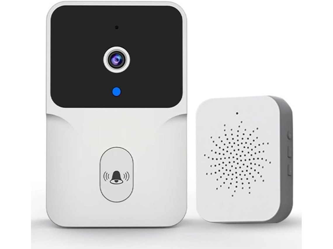 Campainha Com Câmera Inteligente Sem Fio 1080p Hd Visão Noturna Wifi Vídeo Porteiro Branca*