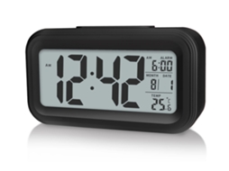 Despertador Digital com Temperatura Interna, Operado por Bateria, Modelo com Soneca, Display de 12/24 Horas para Quartos, Pessoas com Sono P EHSTMIND