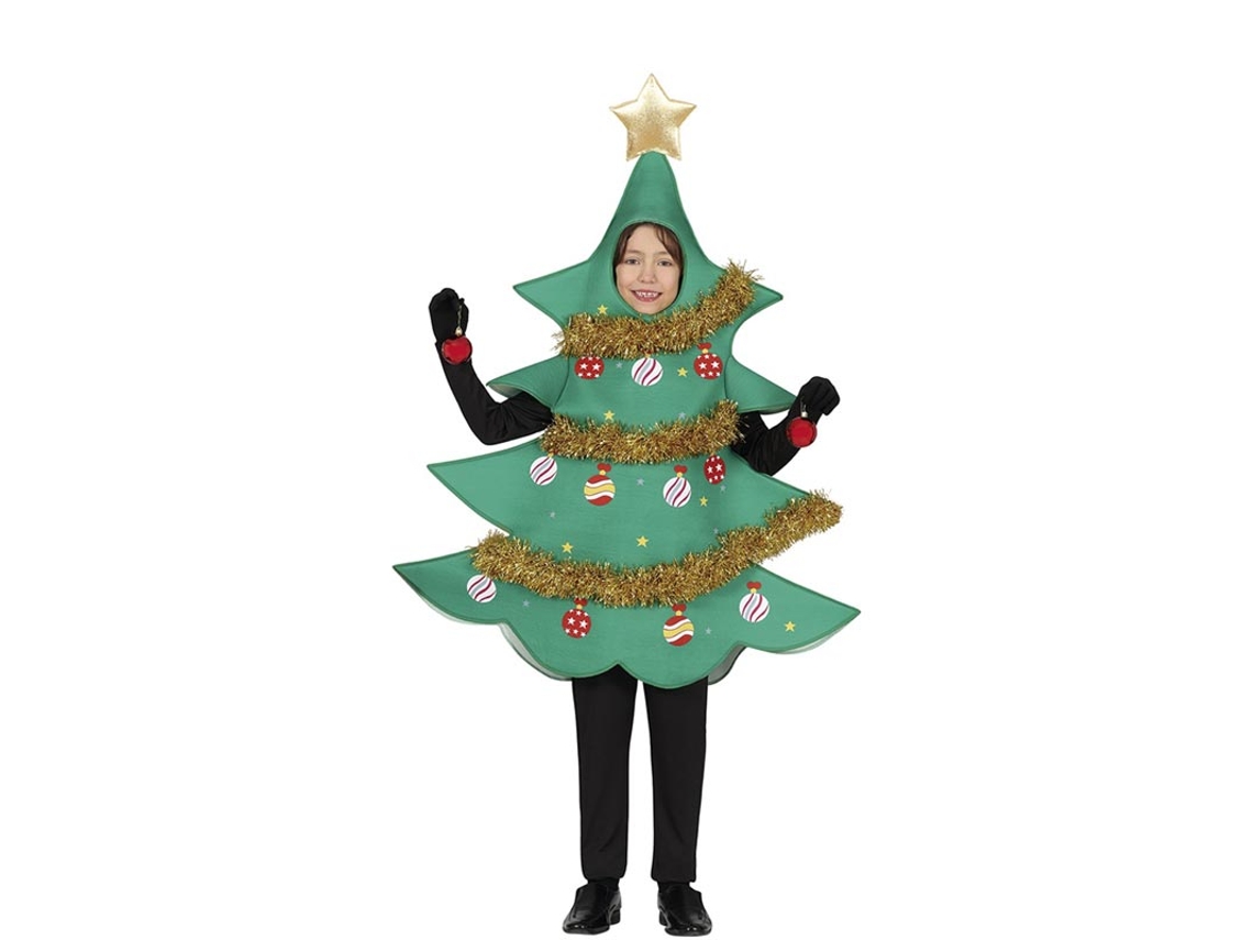Árvore de natal decorada com fantasia de estrela para crianças