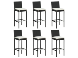 Bar Stool, Bar Stools Vidaxl Preto Rattan / Vime (n/a)