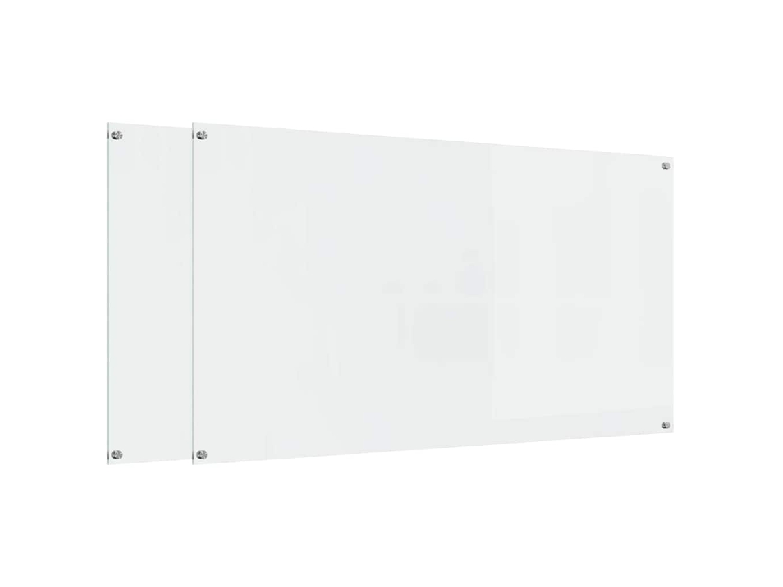 Conjunto 2 Backsplash De Vidro Temperado Para Cozinha Vidaxl Transparente Vidro Temperado