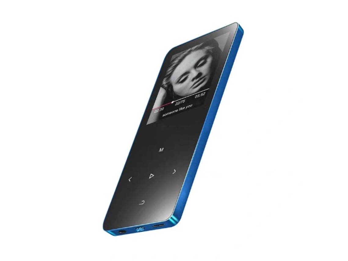 MP3 YIZHOOD X2 (8G) Bluetooth1,8 polegadas Touch Screen Metal Hifi Som reproduzido externamente Azul