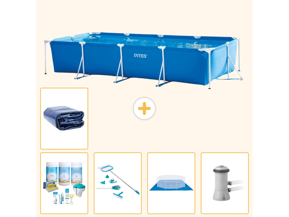 Intex Piscina Com Estrutura Retangular - 450x220x84 Cm - 6-peças S20076