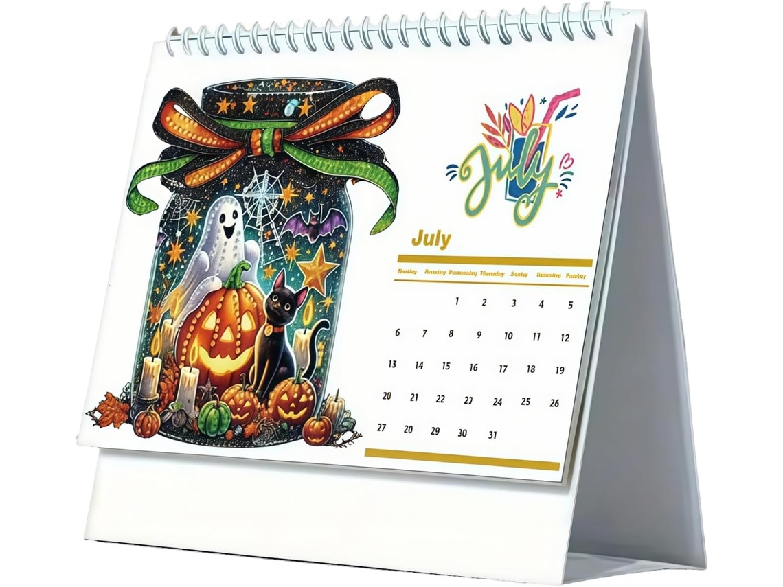 Calendário De Escritório 2026 Gem Art Pintura Decoração Artesanal Amusante