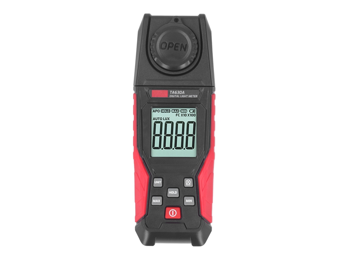 Yuru iluminômetro digital luxímetro de alta precisão faixa 200000 Lx resolução 0.1lx com alarme TA630A | S/MARCA