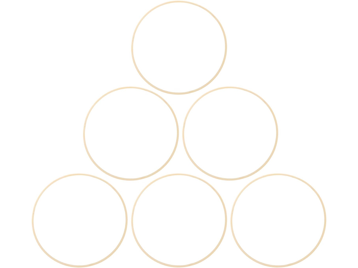 Conjunto De 6 Anéis De Bambu Natural Shineofi Para Macramê E Bordado, Leves E Estáveis, Formato Redondo Com