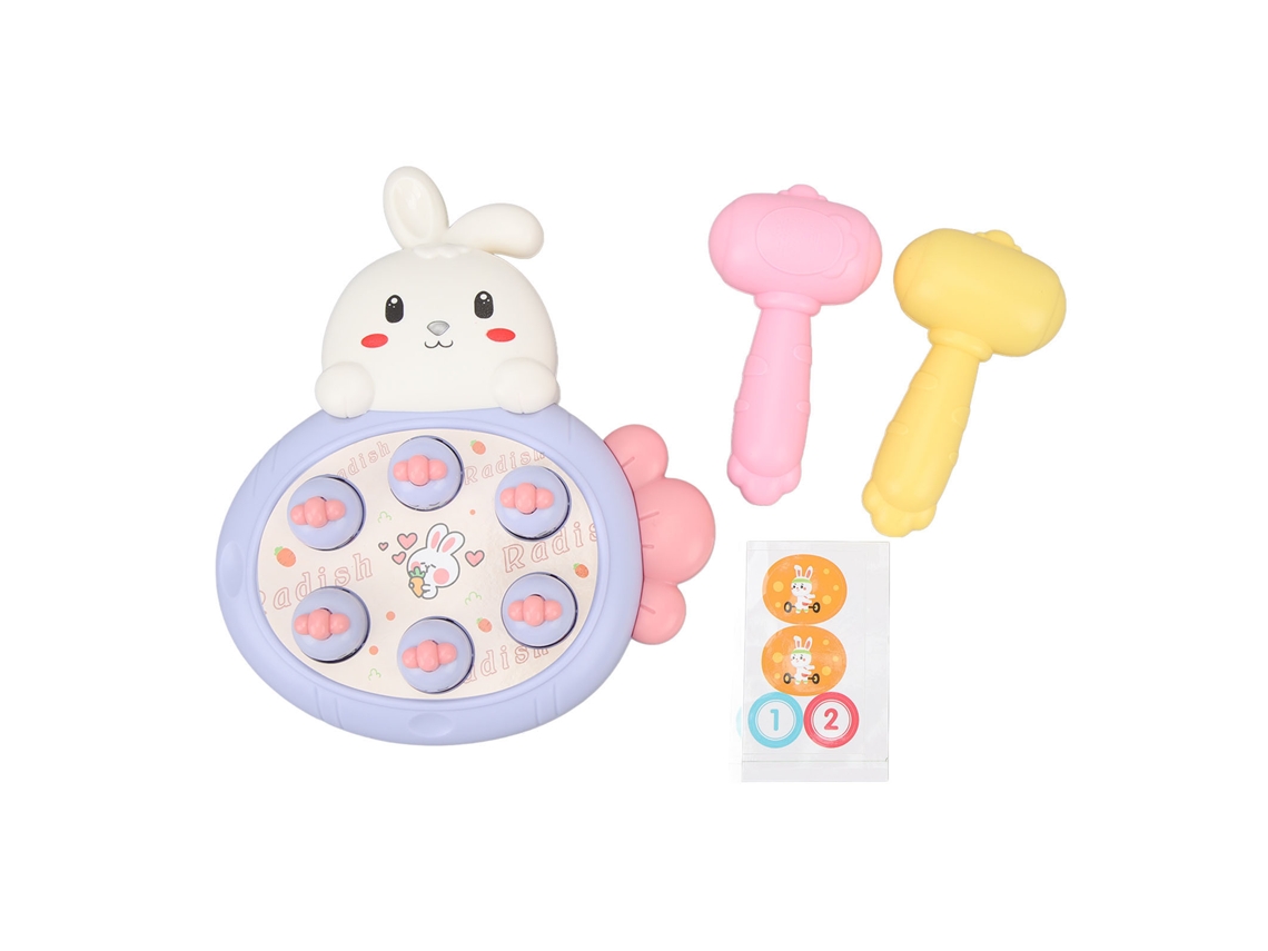 Brinquedo De Martelar Com Coelho E Cenoura Em Roxo Da Laxiscreed Para Diversão Infantil