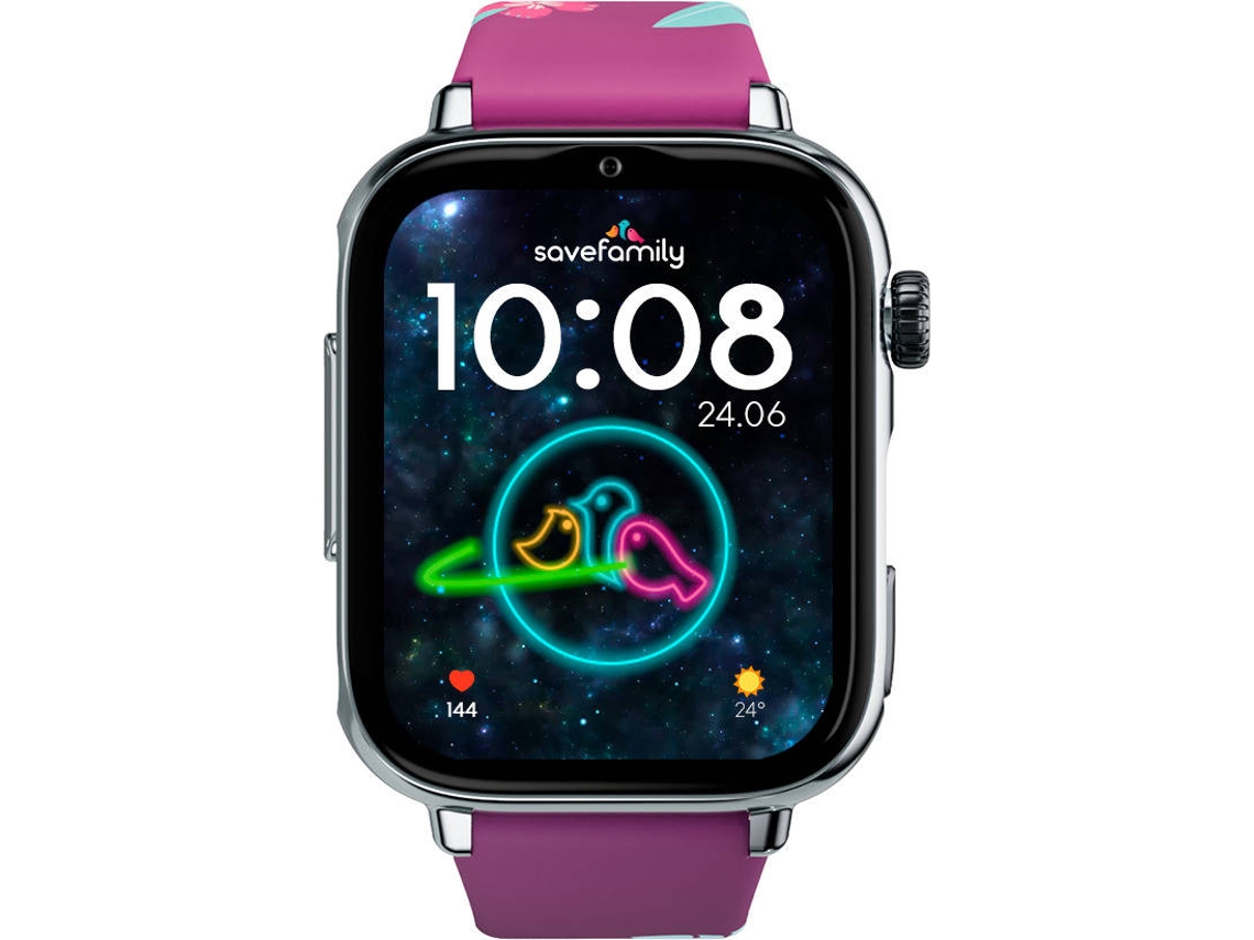 Smartwatch SAVEFAMILY SaveWatch Plus 2 para Crianças (Silicone - Prateado/Roxo)