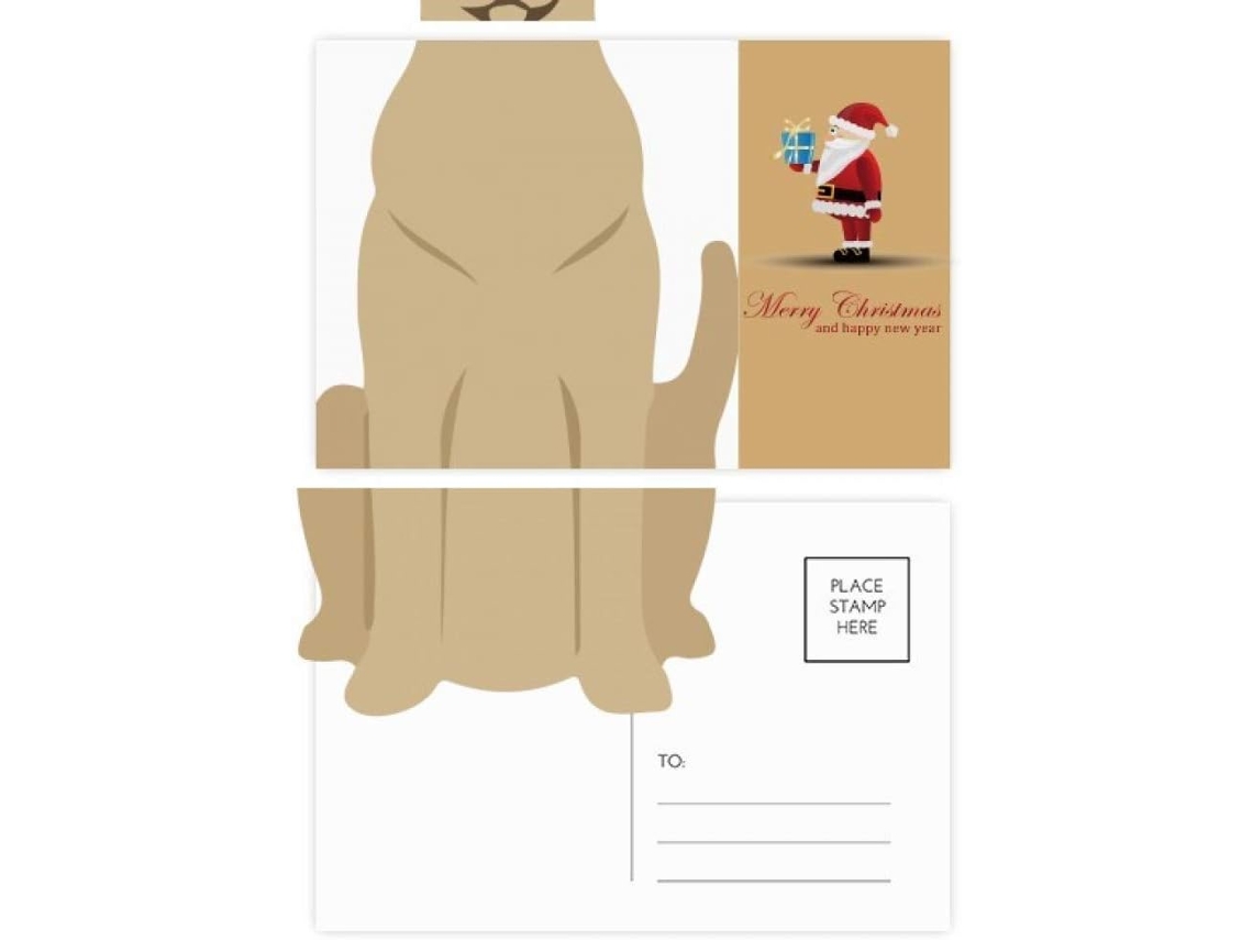 Conjunto de 20 Cartões Postais para Animais Estimação Pets Desenho Papai Noel 14,6 X 9,8 Cm