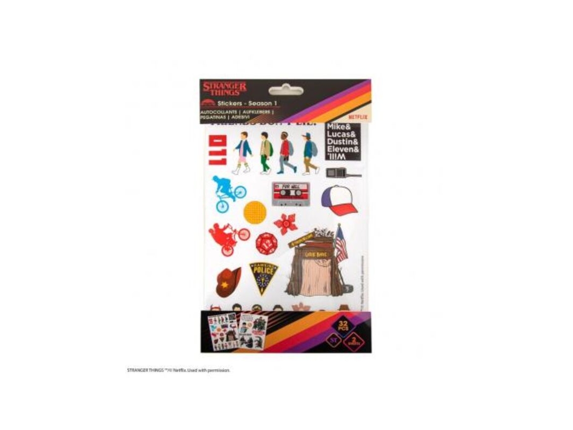 Autocolantes Stranger Things Temporada 1. Pvc E Papel. 16.5 X 25