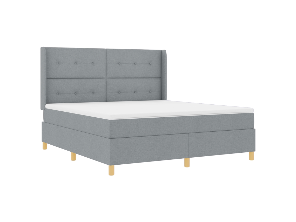 Conjunto 1 Cama Contemporânea Vidaxl Cinzento-claro Tecido (180 X 200 Cm)