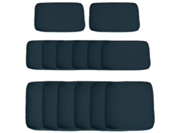 Conjunto 14 Capas Almofada Substituição P/ Móveis Jardim: 6 Assento + 8 Encosto, Azul