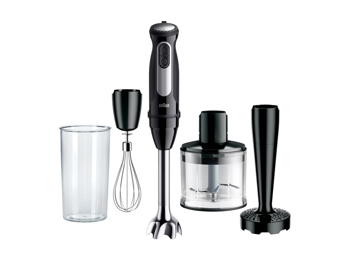 Varinha Mágica + 4 Acessórios BRAUN MultiQuick 5 Pro MQ55307M (1000 W - Preto e Inox)