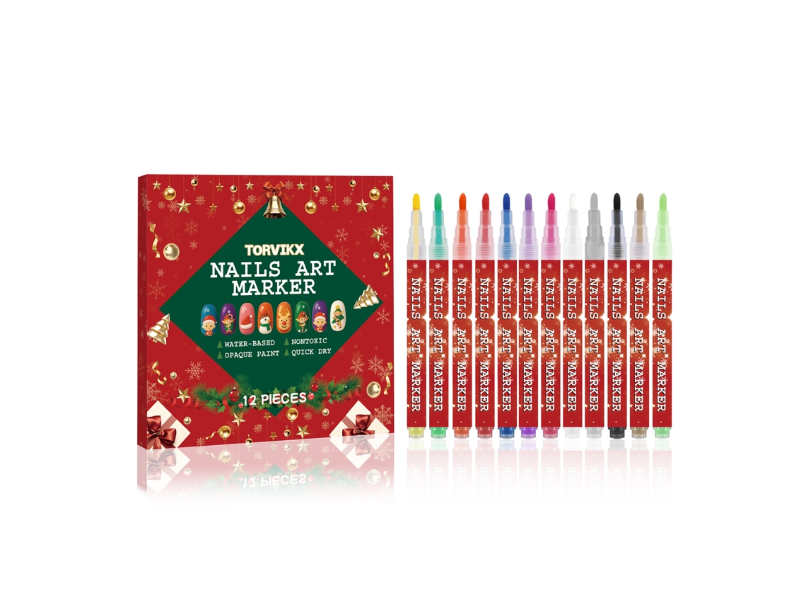 Caneta De Arte Para Unhas De Natal Diy Torvikx Com Cor Duradoura