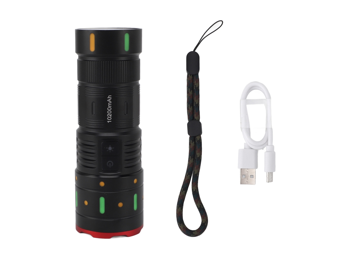 2026 lanterna Led Portátil de Alta Potência Multimodo Ipx4 Recarregável Usb para Camping, Trekking, Pesca, Caça e Busca