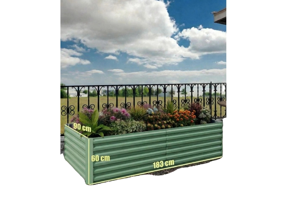 Jardineira De Cama, Metal À Prova De Ferrugem, Montagem Fácil, Verde 180x90x60cm