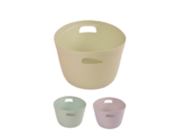 Cesta Multiusos 22l Con Asas - Cesto De Plástico Ovalada Crema 22l