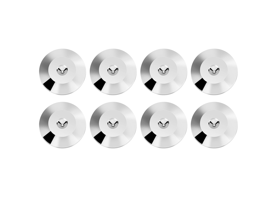8 Peças Base De Choque Universal De Cobre Para Alto-falante 25x4mm Isolamento Pé Tapete Prata