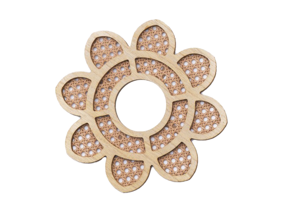 Laxiscreed Espelho Decorativo De Flor Em Rattan, Artesanal Para Hotel E Casa
