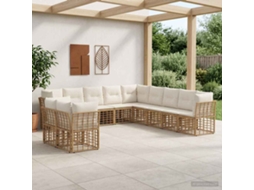 Vidaxl Conjunto De Sofás Para Exterior Natural Poliéster