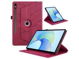 Capa Para Tablet Lurelia, Para Samsung Galaxy Tab S9/s9fe/s7fe/s8/12.4 Árvore Da Vida Giratória, Vermelho, Proteção Antiquedas