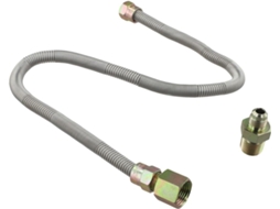 Conector De Gás Flexível 30 Polegadas Sem Apito Para Lareiras E Fogueiras – Compatível Com Mangueira Aço Inoxidável 3 8de