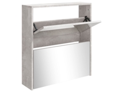 Sapateira com Espelho Cinza Cimento MAISON EXCLUSIVE 63x17x67 cm