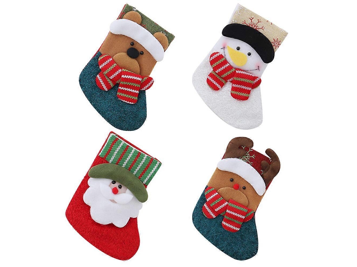 Conjunto De 4 Sacolas De Doces, Sacolas De Presente De Natal, Enfeites Para Meias, Sacolas De Natal Para Pendurar Na Rvore De Natal Hengjian