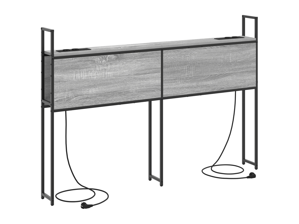 Conjunto 1 Cabeceira De Armazenamento Vidaxl Cinzento Derivados De Madeira (98 Cm)