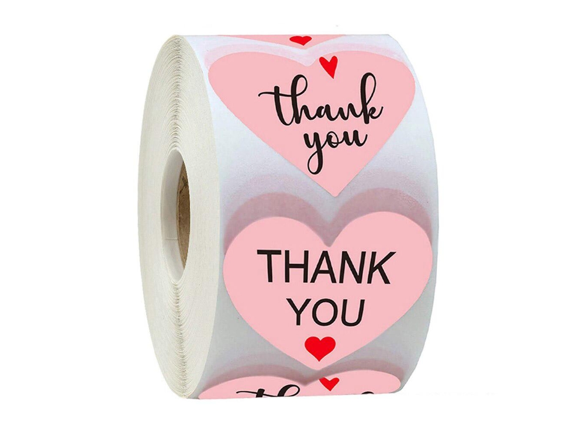 100X Adesivos NORTHIX em Forma de Coração Thank You