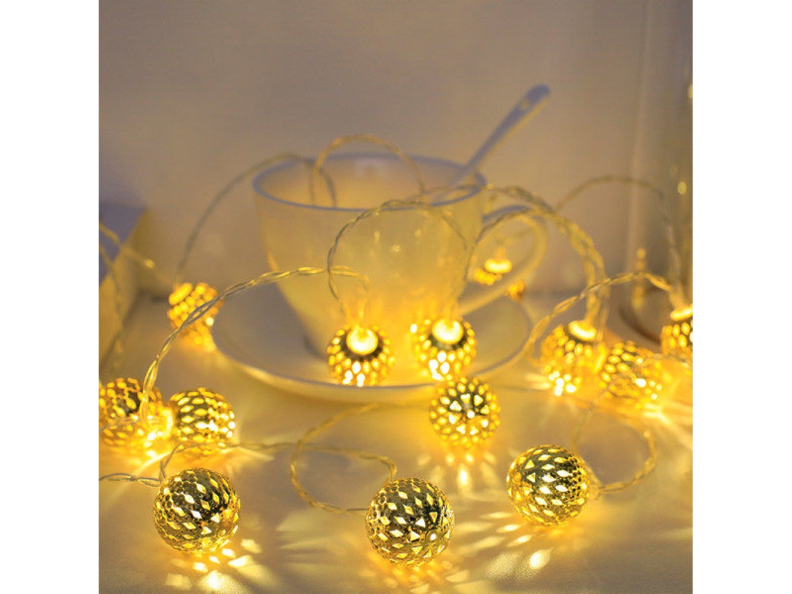 Lâmpada Marroquina, Decoração de Natal, Cordão de Luzes para Interiores, 3 Metros BRILVIBERA