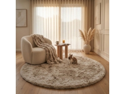 Consilio Concept Tapete De Pele Sintética Cloud Super Soft 160x160 Cm Bege