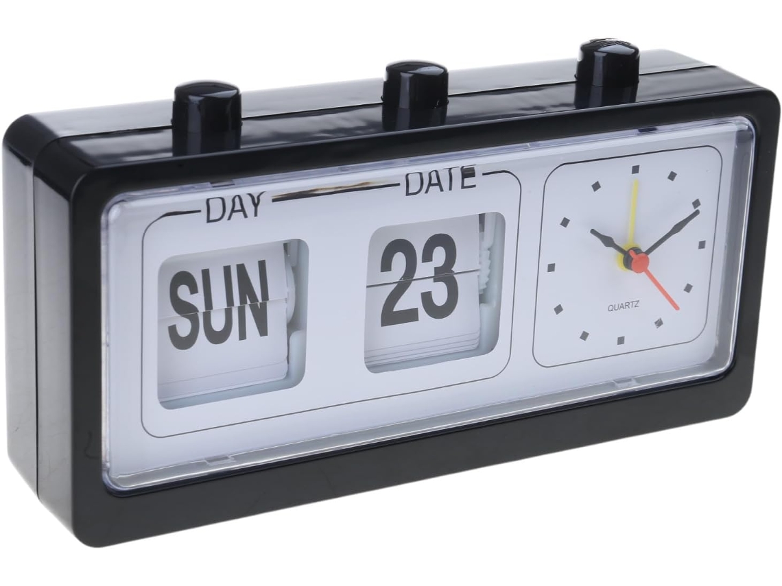 Despertador Mecânico Retrô Com Mostrador Manual Do Calendário Invertido, Que Aprimora A Estética De Qualquer