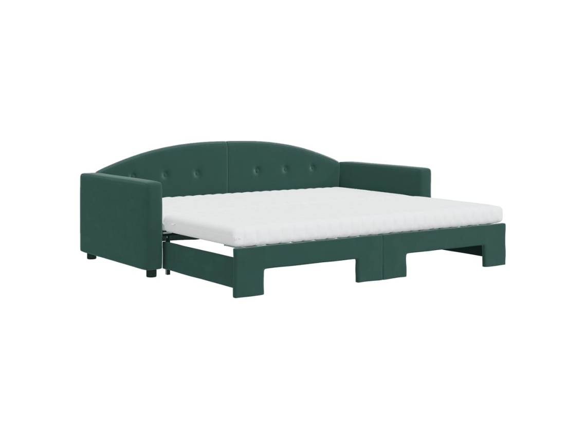 Daybed With Trundle, Daybeds With Trundles Vidaxl Verde Veludo (90 X 200 Cm)