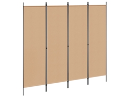 Vidaxl Divisória De Quatro Painéis Bege 200 X 180 Cm Tecido