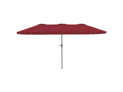 Guarda sol retangular duplo 4x2,2x2,3 m, manivela, vermelho vinho ORBITRA COMMERCE